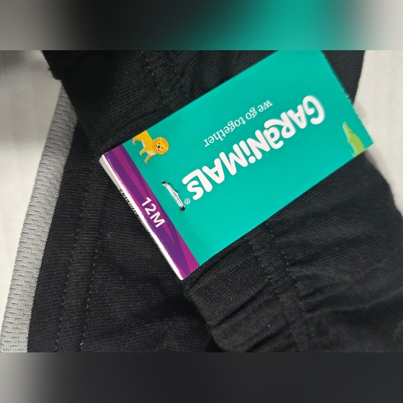 Black and Grey Garanimals Jogger style shorts Size 12 months - Picture 3 of 3